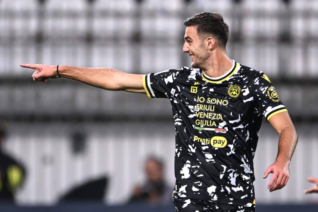 Esultanza gol Lucca, Monza-Udinese