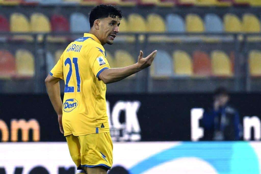Esultanza gol Harroui, Frosinone-Monza