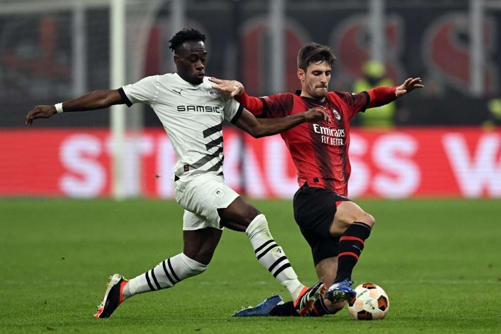 Gabbia e Kalimuendo durante Milan-Rennes
