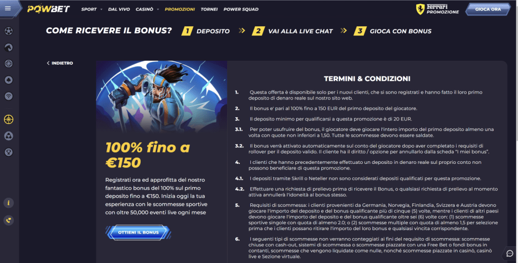 Promozione Powbet Europei 2024