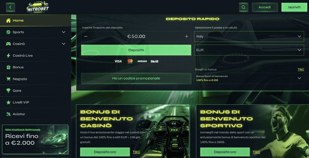 Nitrobet scommesse non aams