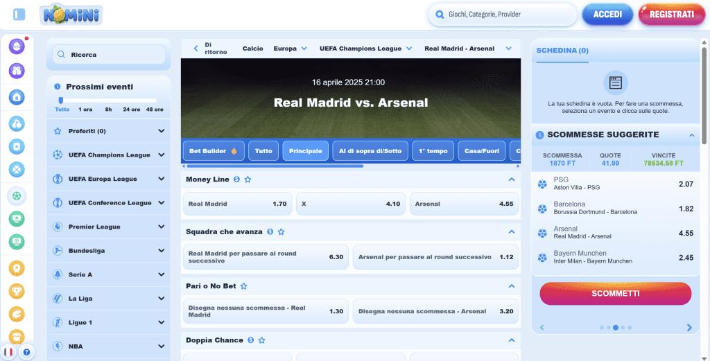 Nomini Bookmaker non AAMS