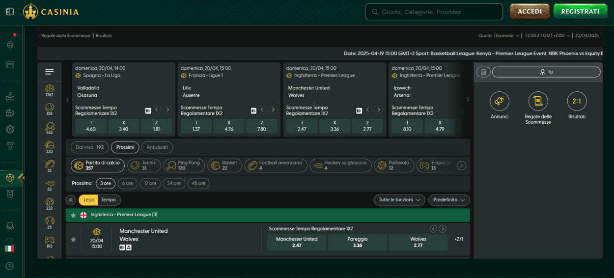 Casiniabet Bookmaker non AAMS con ottimo bonus di benvenuto