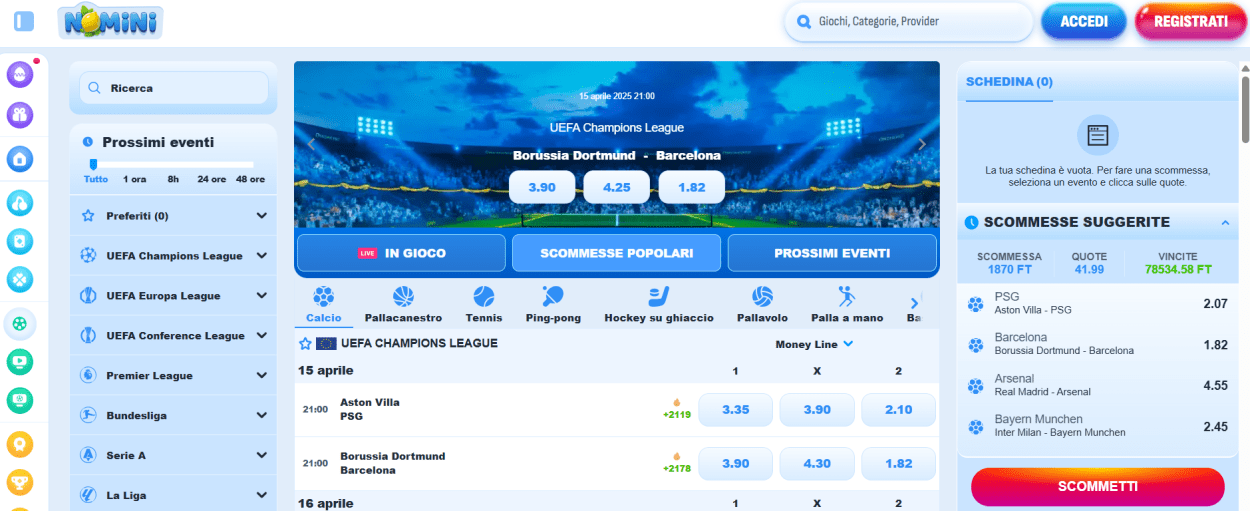 Nomini bookmaker non aams la recensione