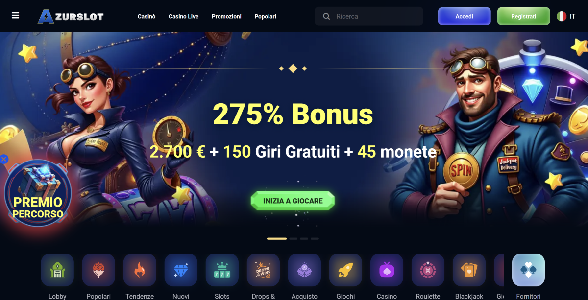 AzurSlot Casino Non AAMS – Recensione e Bonus