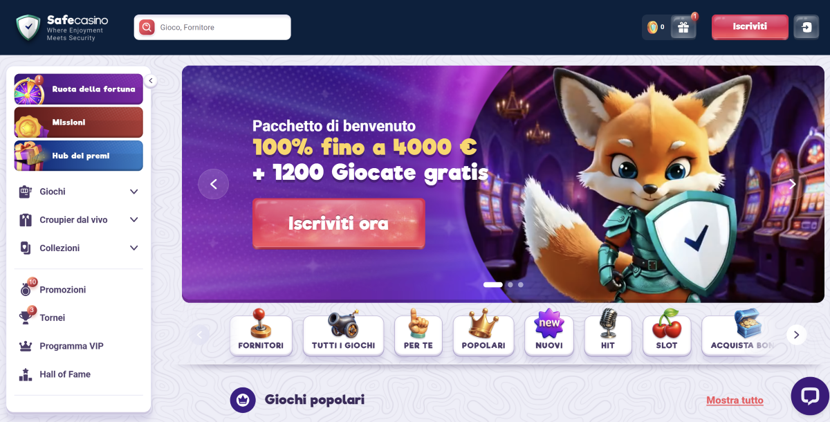 Recensione SafeCasino | Casino Non AAMS