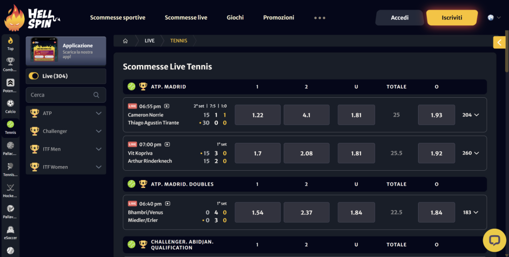 HellSpin Scommesse non AAMS con quote maggiorate