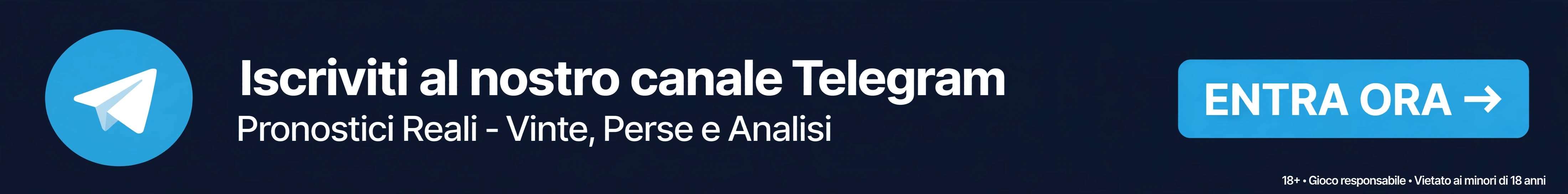 Iscriviti al nostro canale Telegram - Pronostici Reali