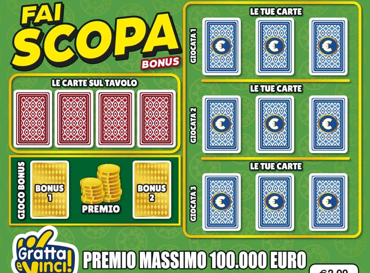 Fai Scopa Bonus Gratta & Vinci: come si gioca e premi